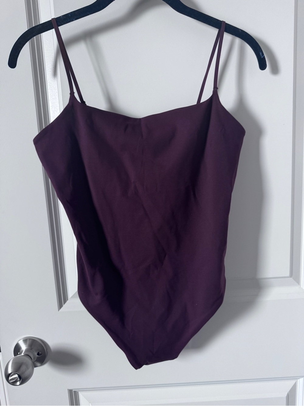 NWOT-Athleta aSimple Plum Purple Spaghetti Strap Bodysuit-XS